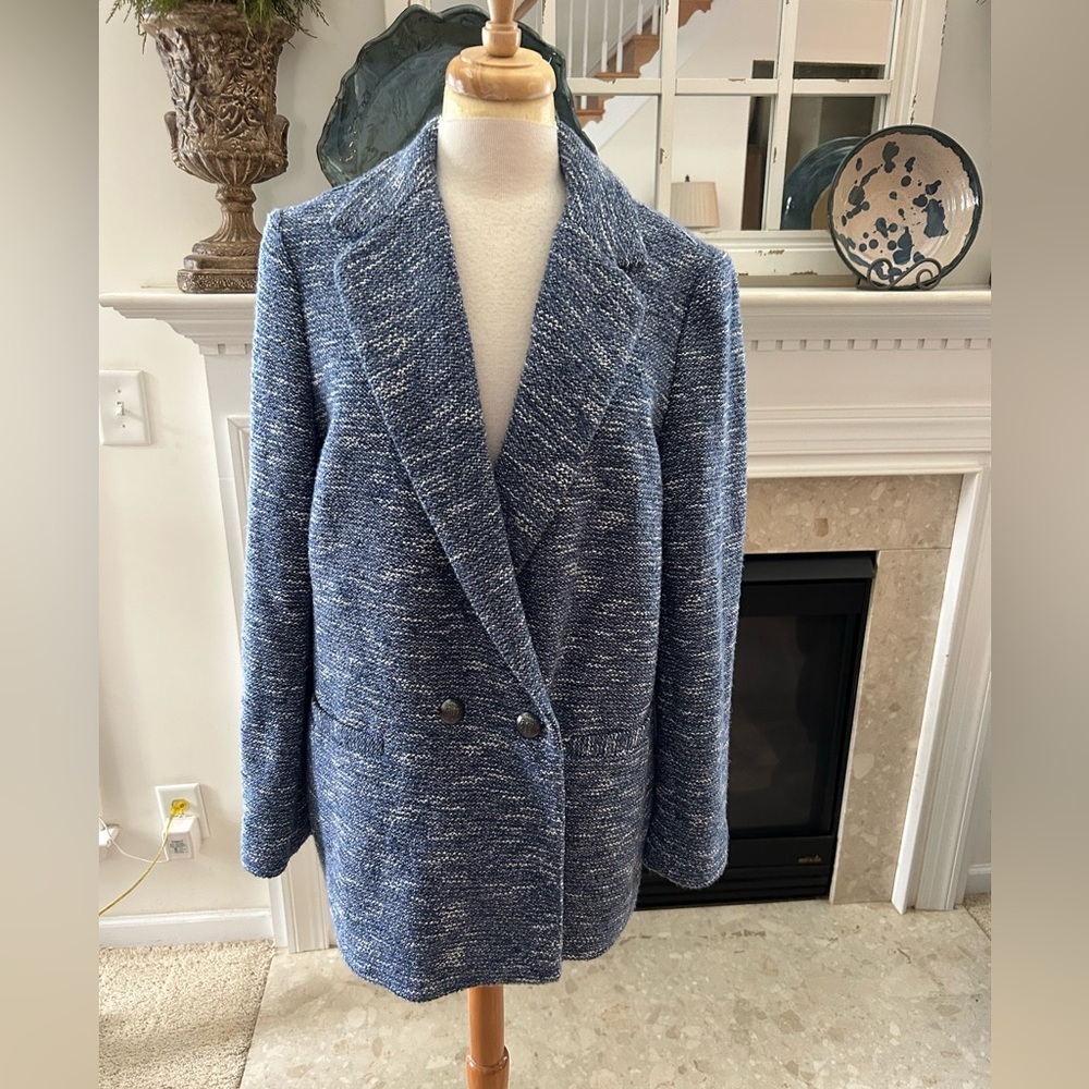 Talbots Double Breasted Blue Multi Tweed Jacket - Picture 5 of 14